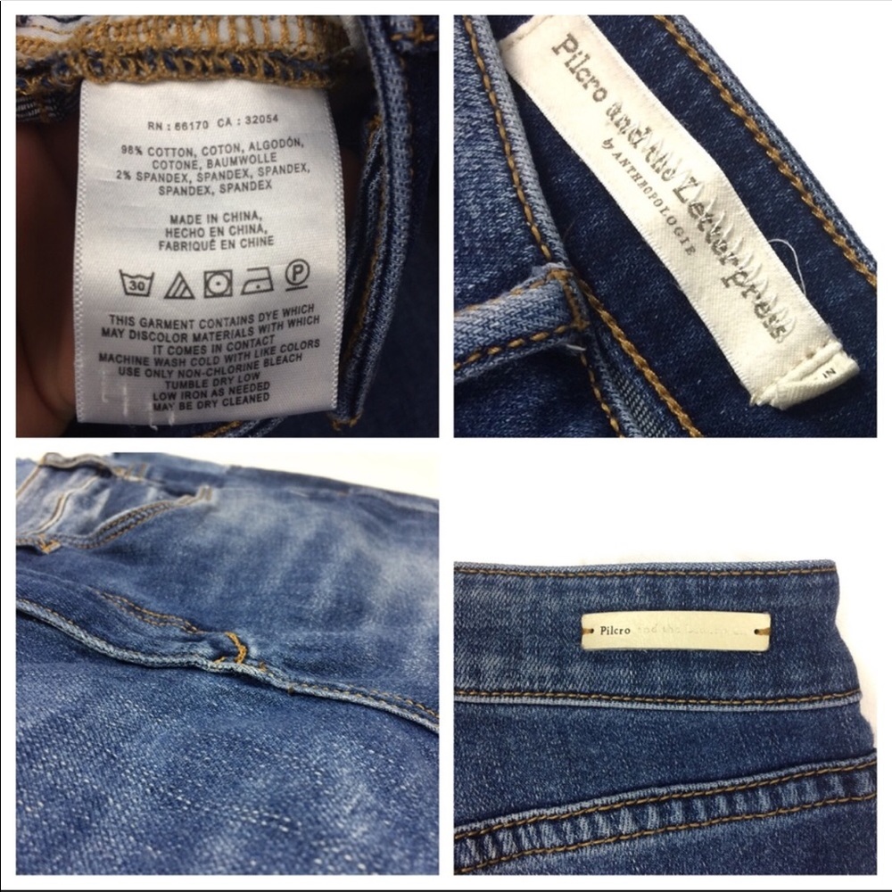 ANTHRO PILCRO High Rise Skinny Colorblock Jeans 29 - Picture 8 of 8